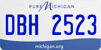 MI license plate DBH2523
