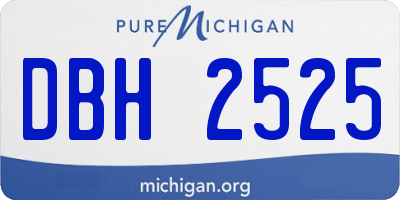 MI license plate DBH2525