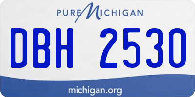 MI license plate DBH2530