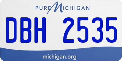 MI license plate DBH2535