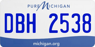 MI license plate DBH2538