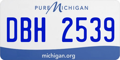 MI license plate DBH2539