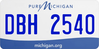 MI license plate DBH2540