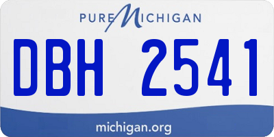 MI license plate DBH2541