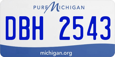 MI license plate DBH2543