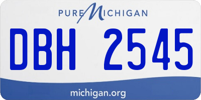 MI license plate DBH2545
