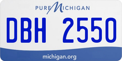 MI license plate DBH2550