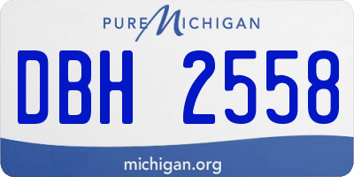 MI license plate DBH2558