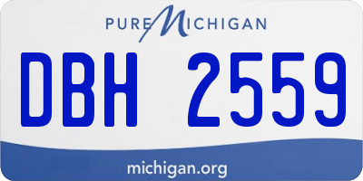 MI license plate DBH2559