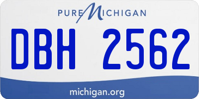 MI license plate DBH2562