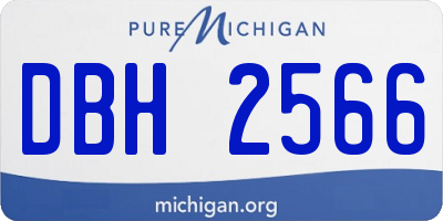 MI license plate DBH2566