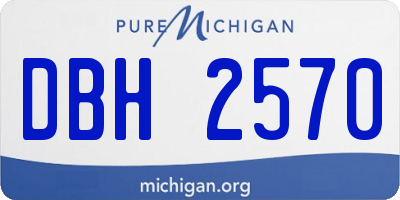 MI license plate DBH2570
