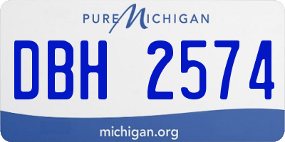 MI license plate DBH2574
