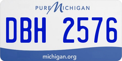 MI license plate DBH2576