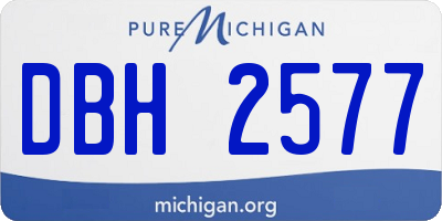 MI license plate DBH2577