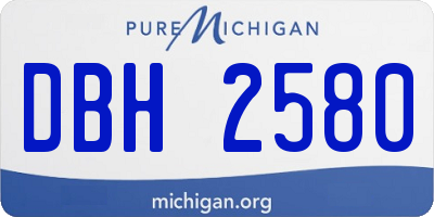 MI license plate DBH2580