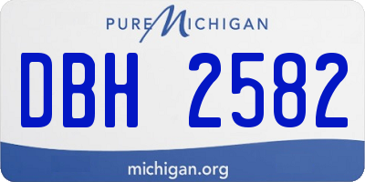 MI license plate DBH2582