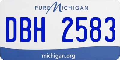 MI license plate DBH2583