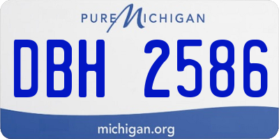 MI license plate DBH2586