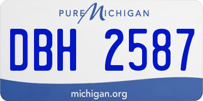 MI license plate DBH2587