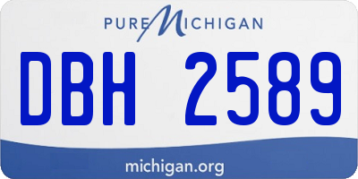 MI license plate DBH2589