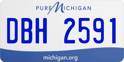 MI license plate DBH2591