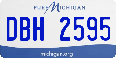 MI license plate DBH2595