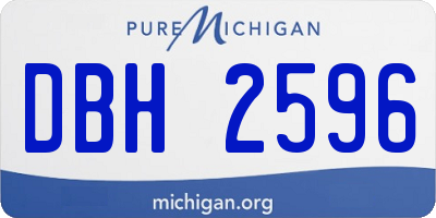 MI license plate DBH2596
