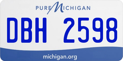 MI license plate DBH2598