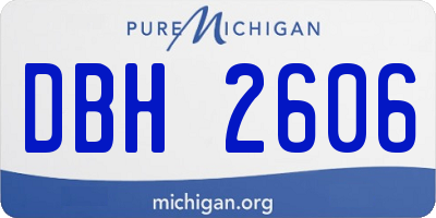 MI license plate DBH2606