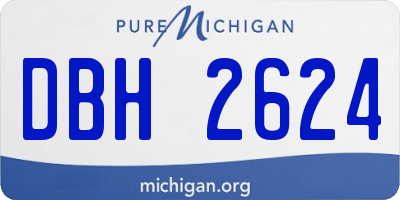 MI license plate DBH2624