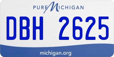MI license plate DBH2625