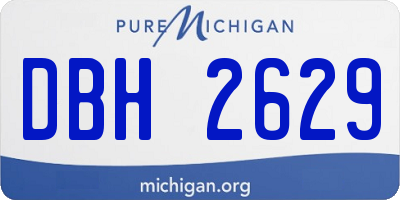 MI license plate DBH2629
