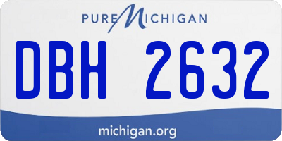 MI license plate DBH2632