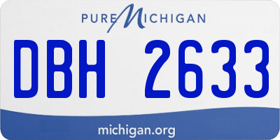 MI license plate DBH2633