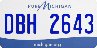 MI license plate DBH2643