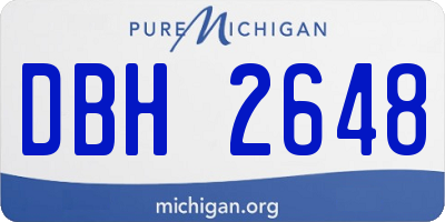 MI license plate DBH2648