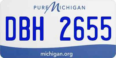 MI license plate DBH2655