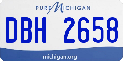 MI license plate DBH2658
