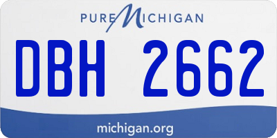 MI license plate DBH2662