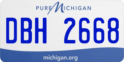 MI license plate DBH2668
