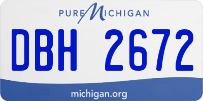 MI license plate DBH2672