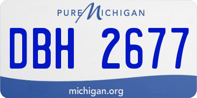 MI license plate DBH2677