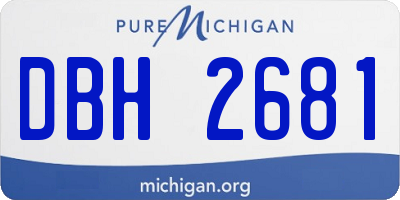 MI license plate DBH2681