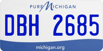 MI license plate DBH2685