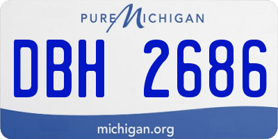 MI license plate DBH2686
