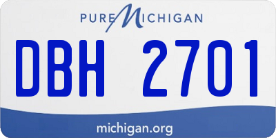 MI license plate DBH2701