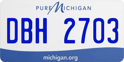 MI license plate DBH2703