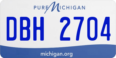 MI license plate DBH2704