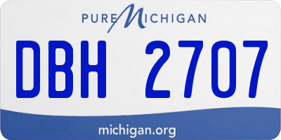 MI license plate DBH2707
